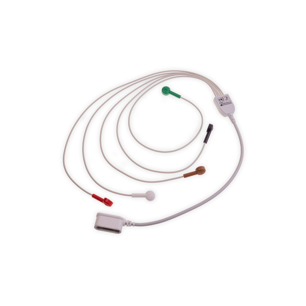 HOLTER LEADWIRE SET, FIVE LEADWIRE, TWO CHANNEL, 75 CM (29.5 IN), AHA