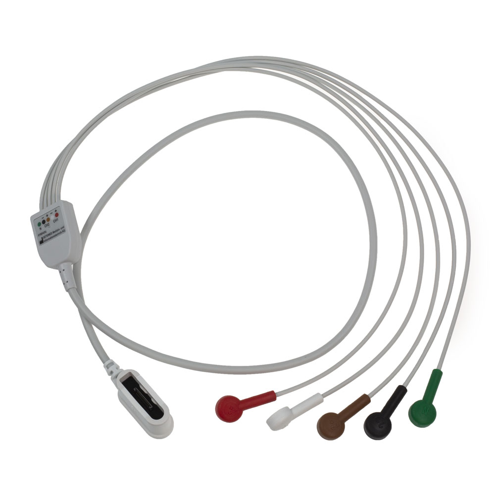 HOLTER LEADWIRE SET, FIVE LEADWIRE, TWO CHANNEL, 105 CM (41 IN), AHA